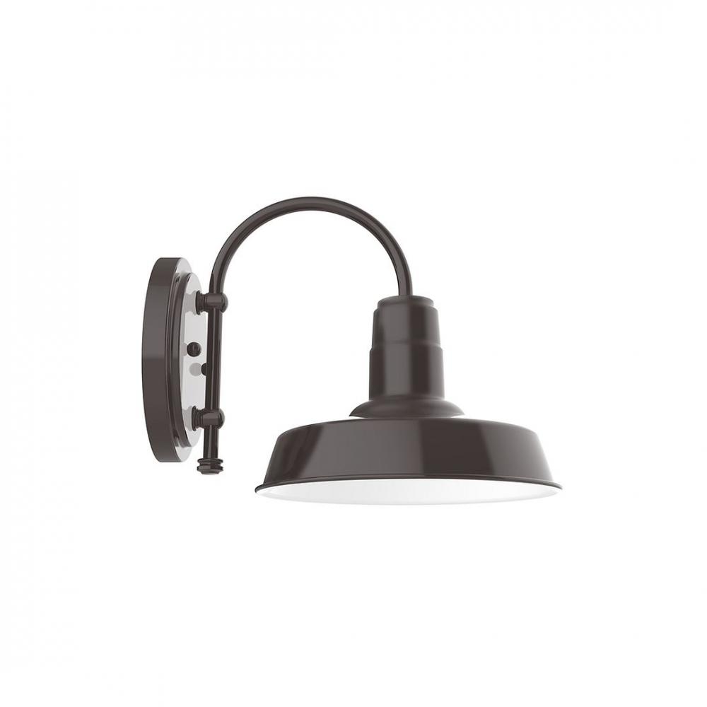 10" Warehouse shade, wall mount sconce with clear glass and guard, Architectural Bronze