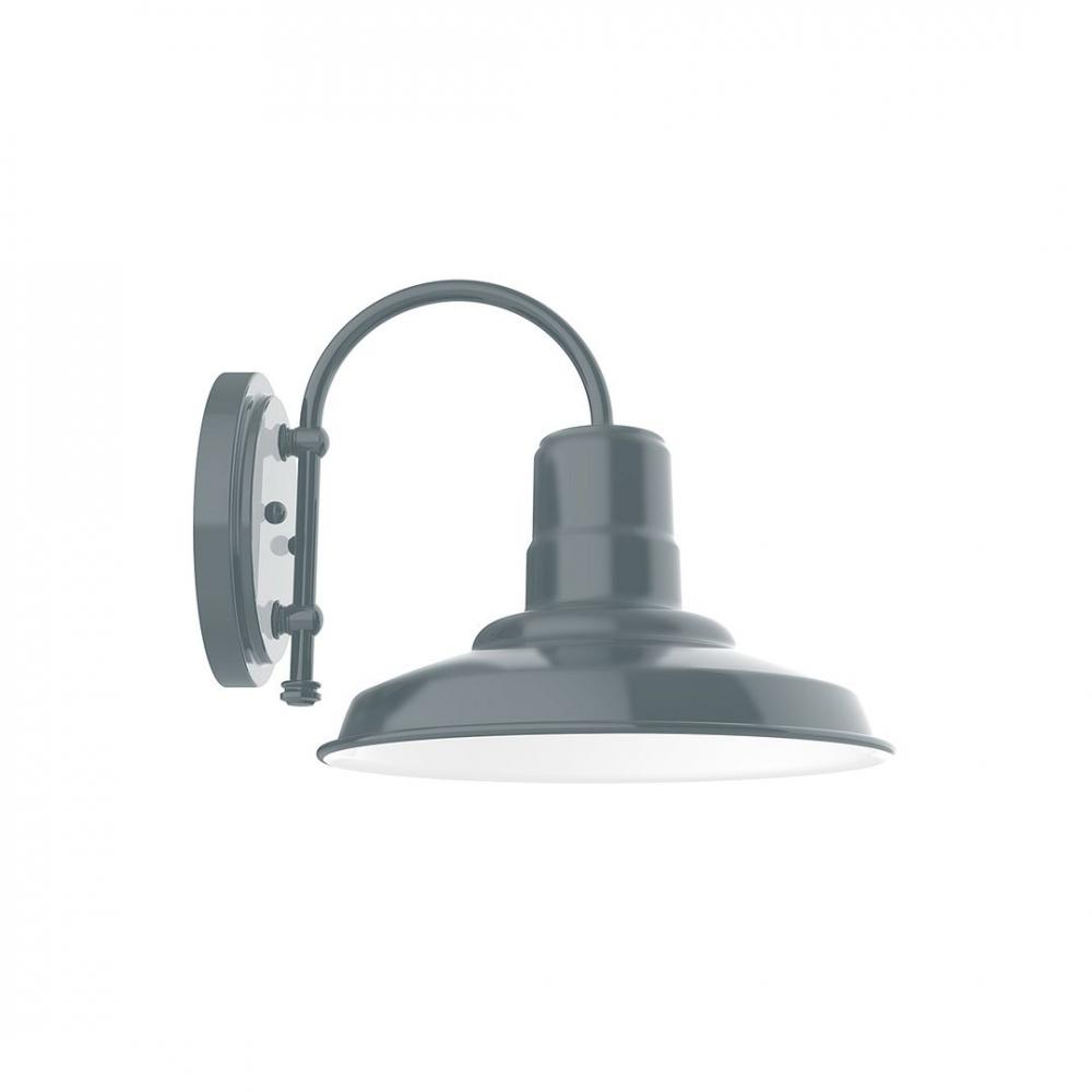 12" Warehouse shade, wall mount sconce with Frosted Glass and guard, Slate Gray