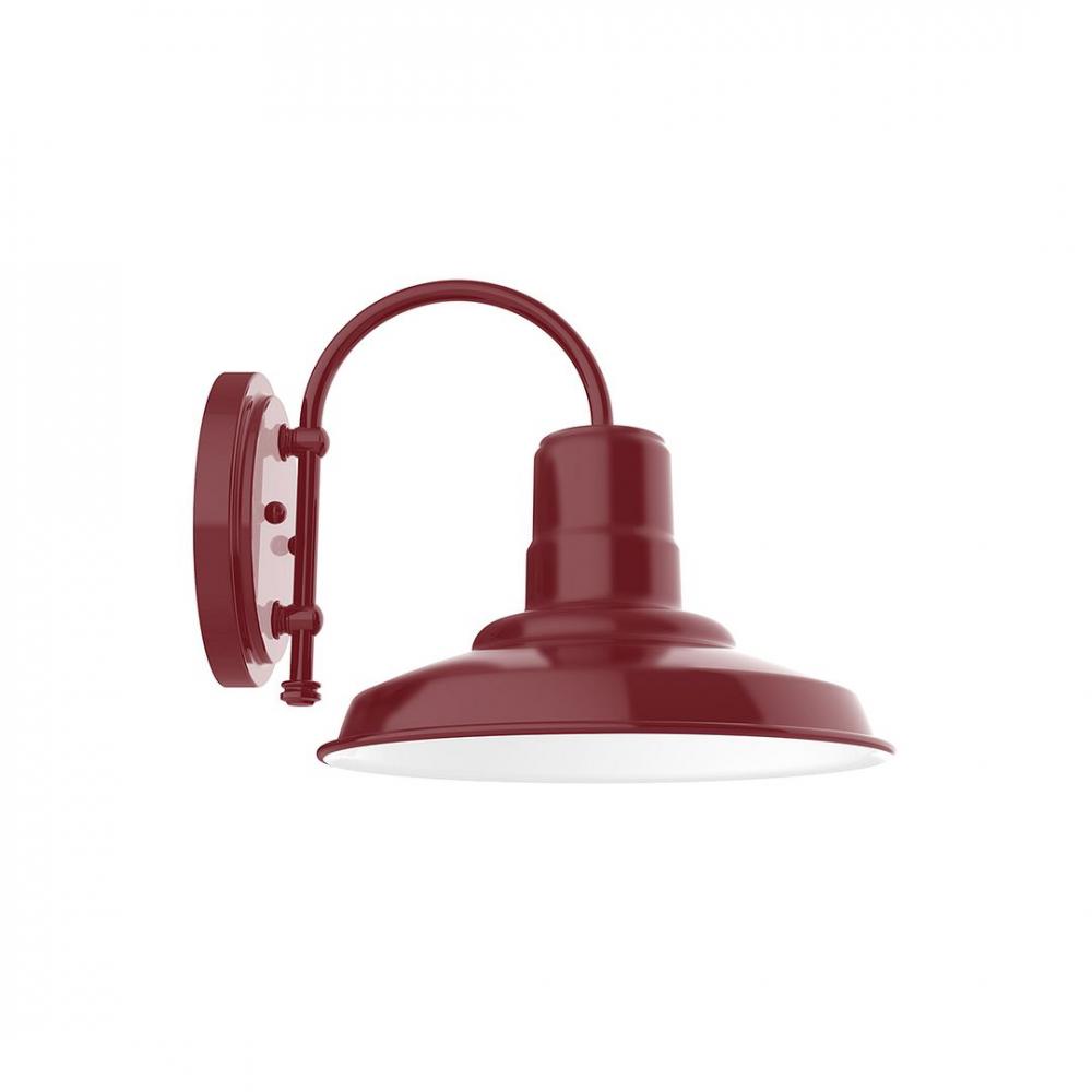 12" Warehouse shade wall mount sconce with wire grill, Barn Red