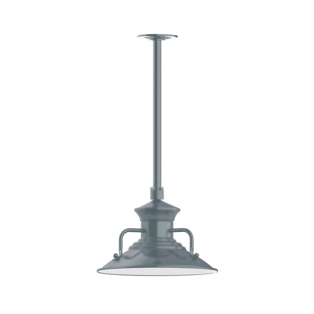 12" Homestead shade, stem mount LED Pendant with canopy, Slate Gray