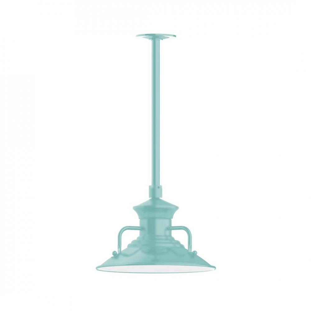 12" Homestead shade, stem mount LED Pendant with canopy, Sea Green