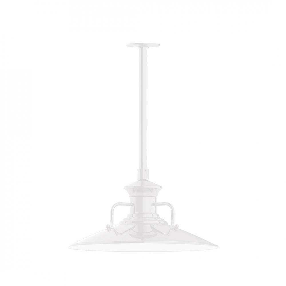 18" Homestead shade, stem mount LED Pendant with canopy, White