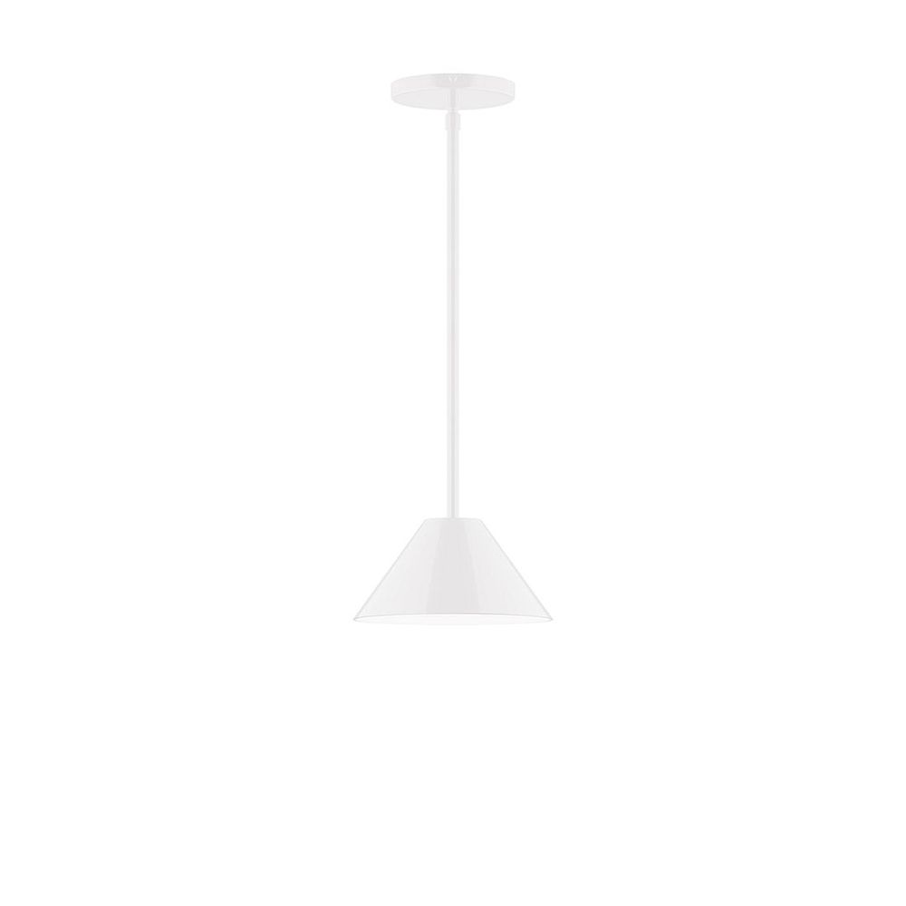 8" Axis Mini Cone LED Stem Hung Pendant, White