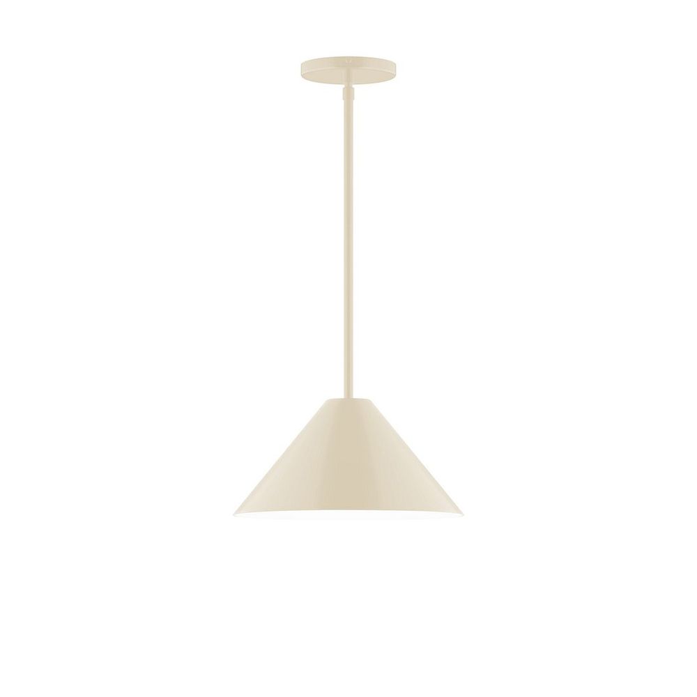 12" Axis Cone LED Stem Hung Pendant, Cream