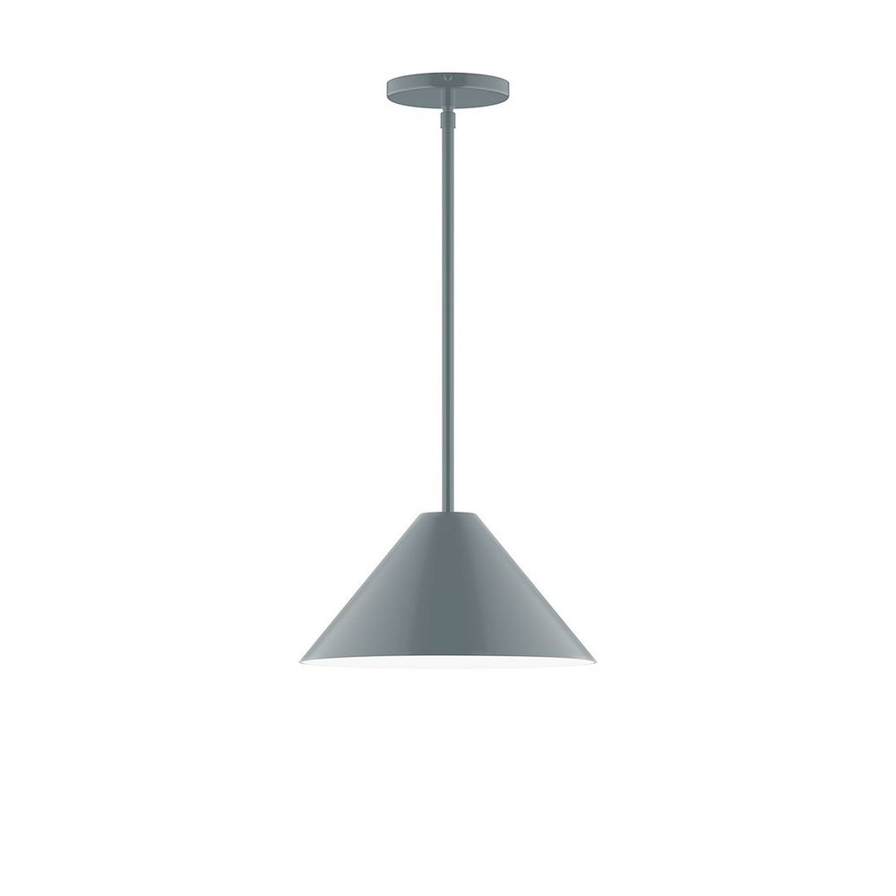 12" Axis Cone LED Stem Hung Pendant, Slate Gray