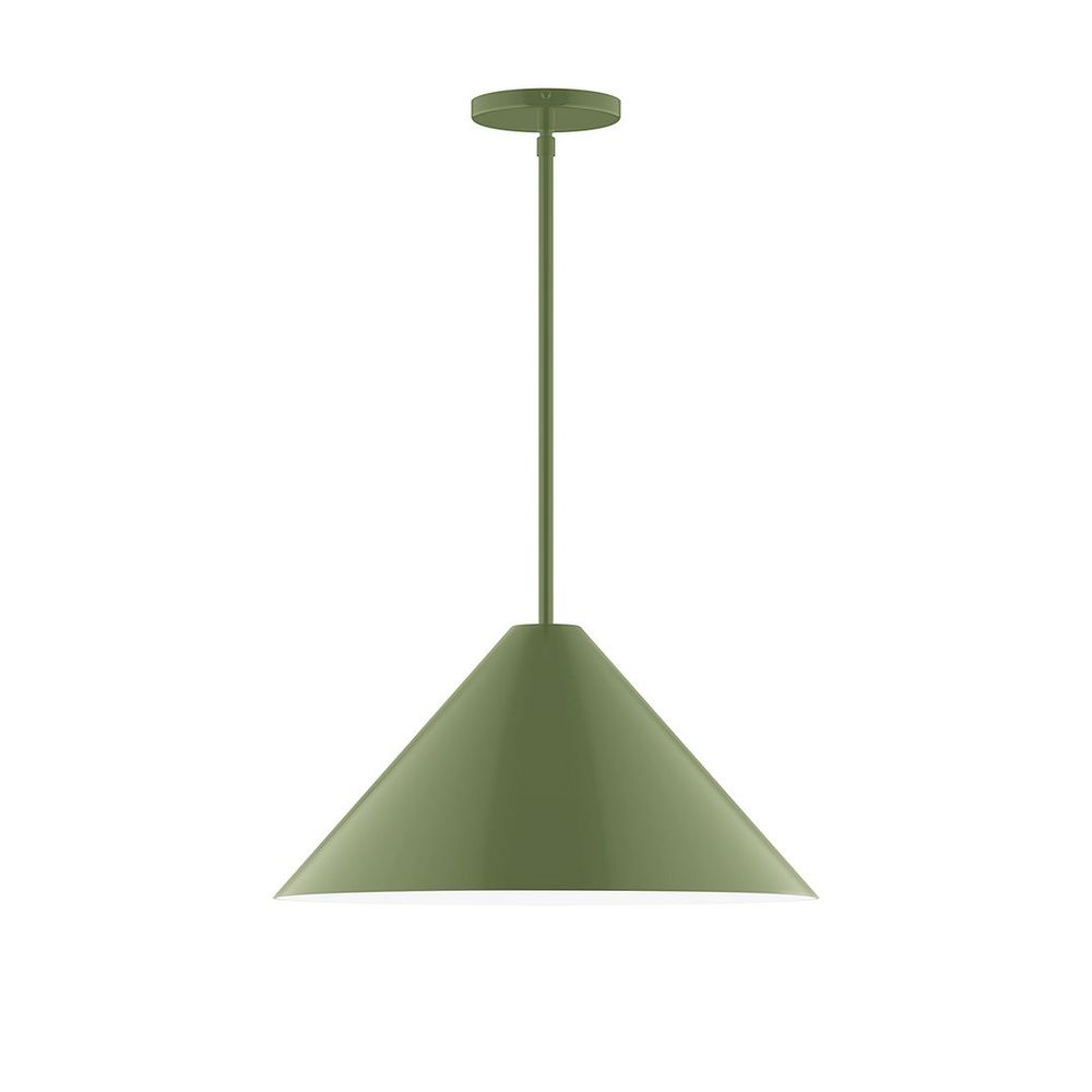 18" Axis Cone LED Stem Hung Pendant, Fern Green