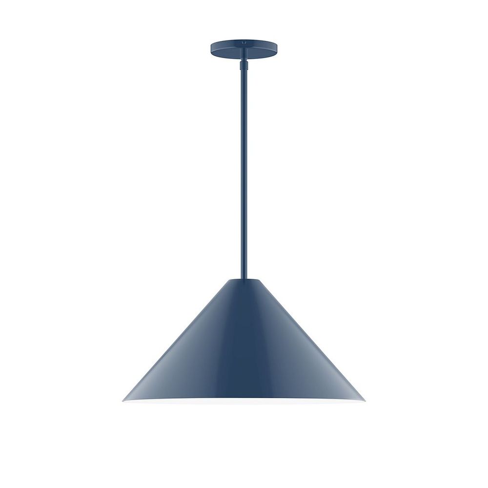 18" Axis Cone LED Stem Hung Pendant, Navy