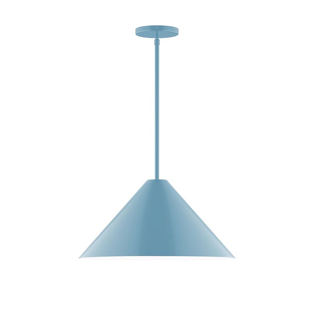 18" Axis Cone LED Stem Hung Pendant, Light Blue