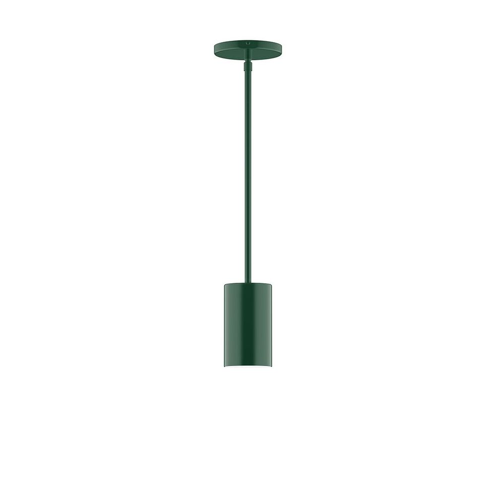 3.5" x 6" Axis Mini Cylinder LED Stem Hung Pendant, Forest Green