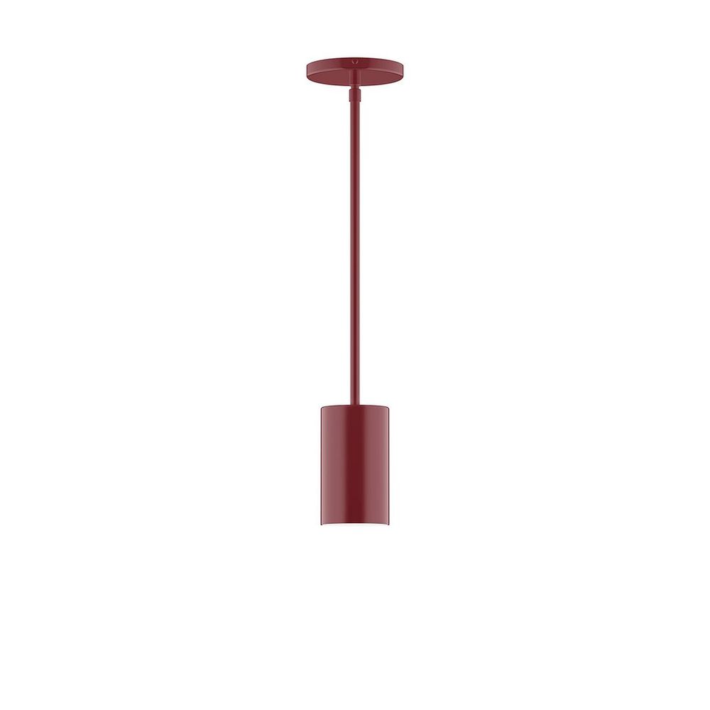 3.5" x 6" Axis Mini Cylinder LED Stem Hung Pendant, Barn Red