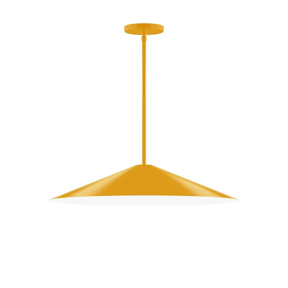 24" Axis Shallow Cone LED Stem Hung Pendant, Bright Yellow