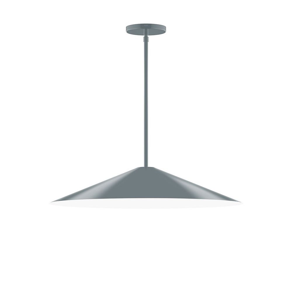 24" Axis Shallow Cone LED Stem Hung Pendant, Slate Gray