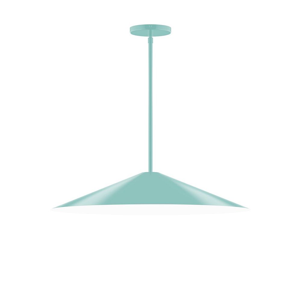 24" Axis Shallow Cone LED Stem Hung Pendant, Sea Green