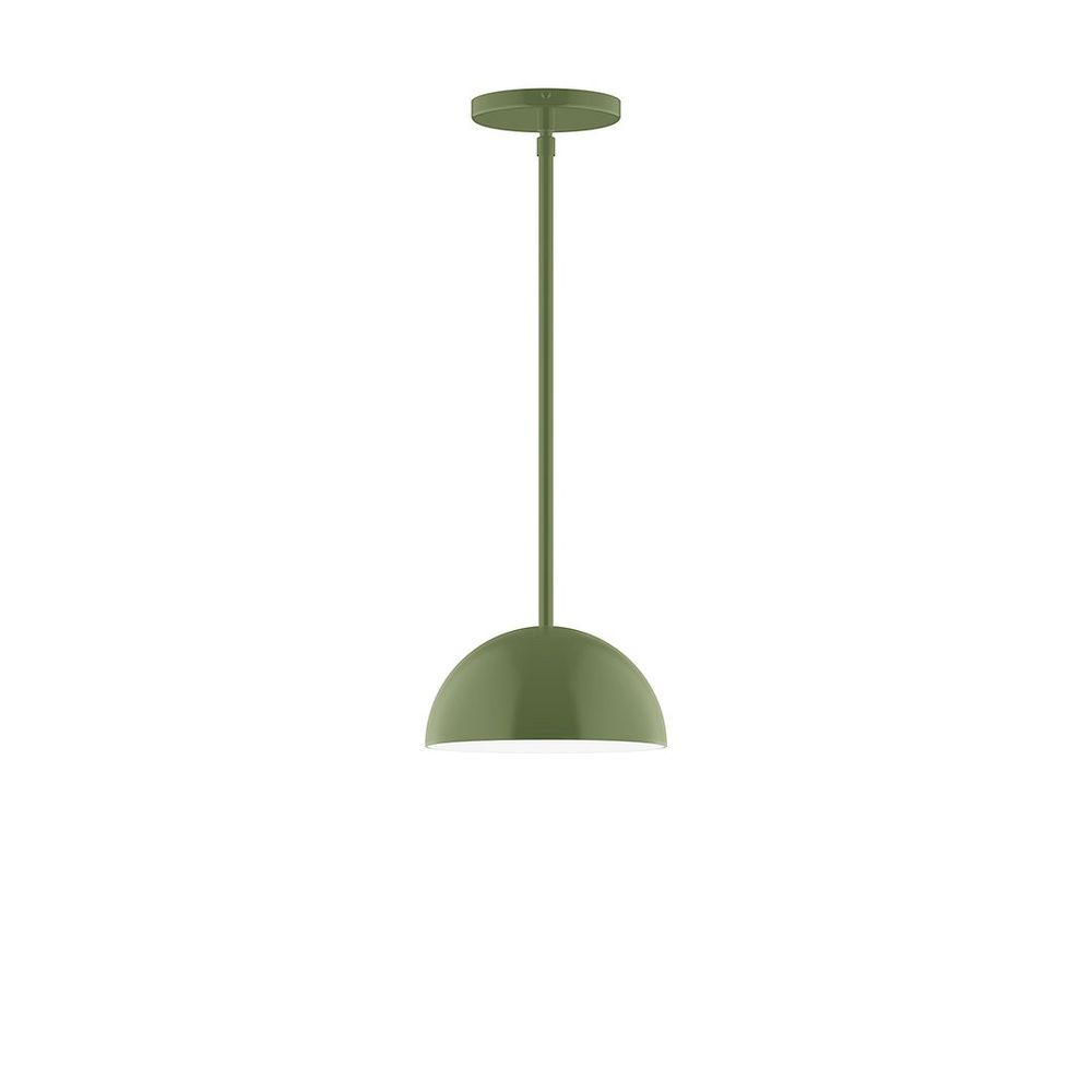 8" Axis Mini Dome LED Stem Hung Pendant, Fern Green