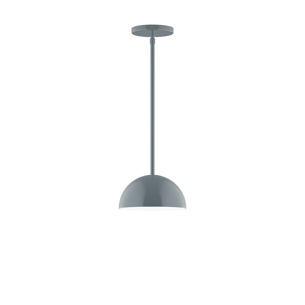 8" Axis Mini Dome LED Stem Hung Pendant, Slate Gray