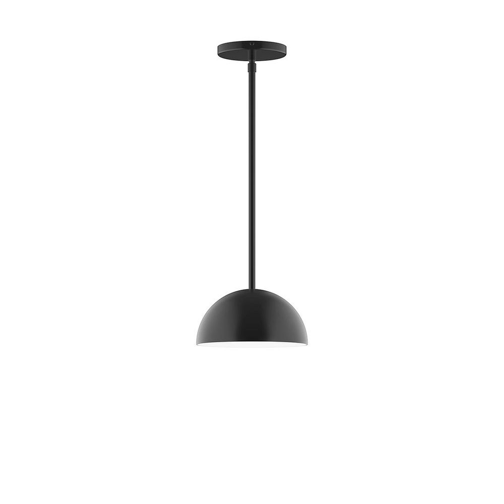 8" Axis Mini Dome LED Stem Hung Pendant, Black