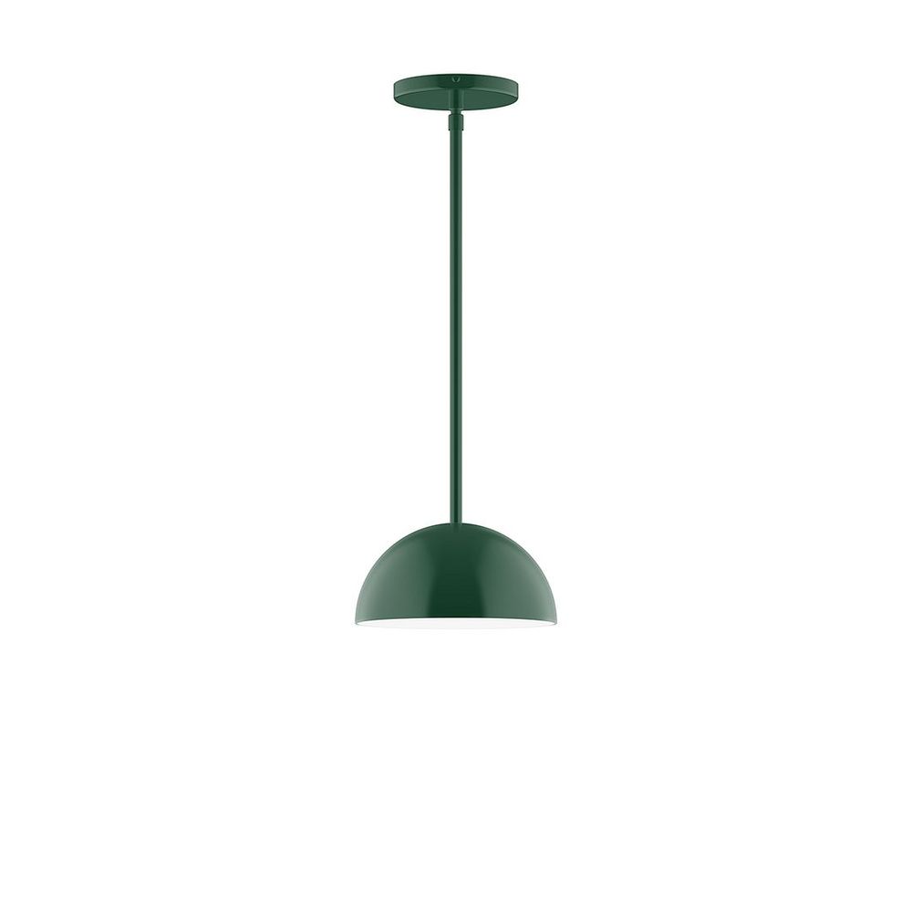 8" Axis Mini Dome LED Stem Hung Pendant, Forest Green