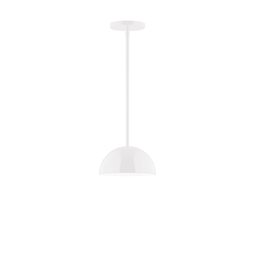 8" Axis Mini Dome LED Stem Hung Pendant, White