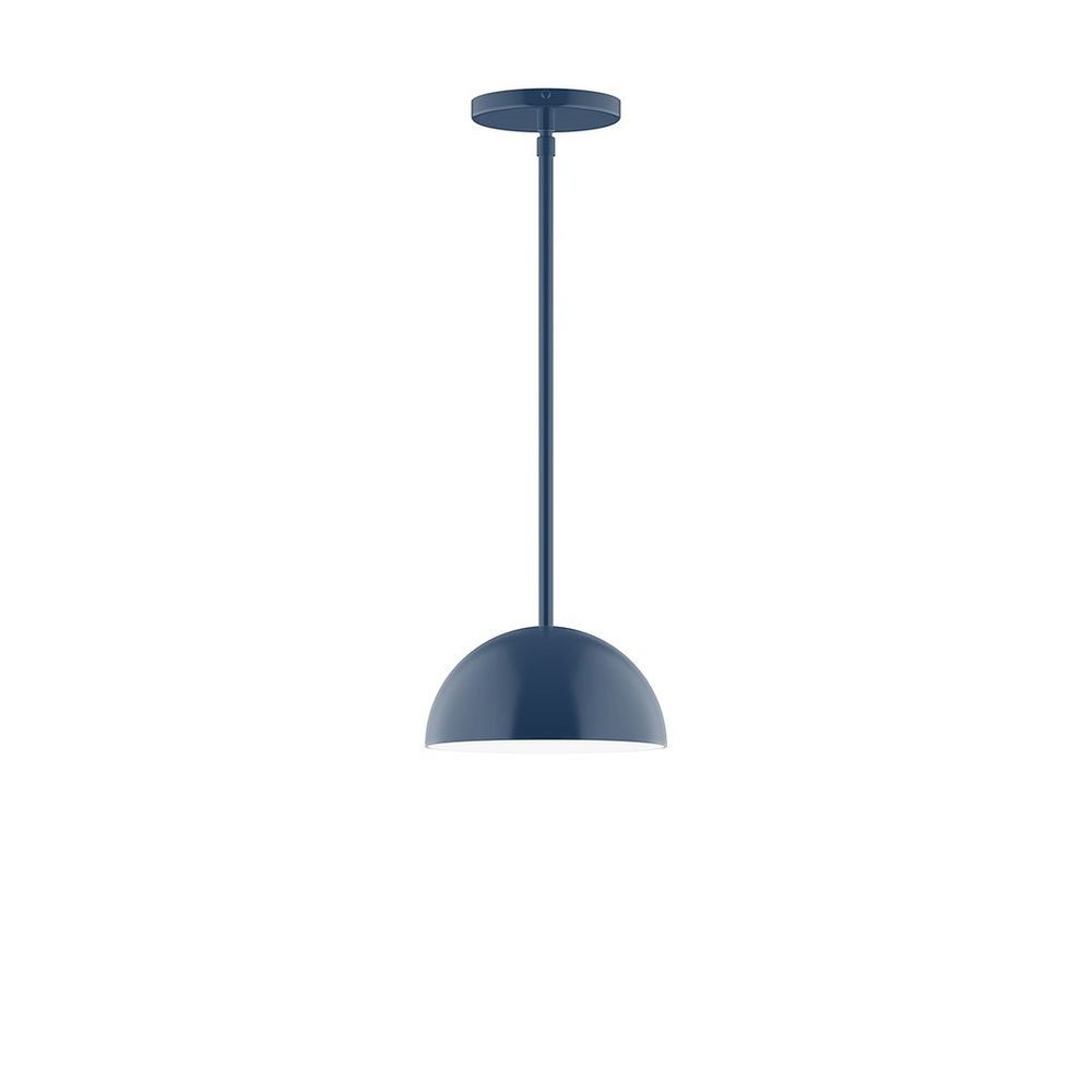 8" Axis Mini Dome LED Stem Hung Pendant, Navy