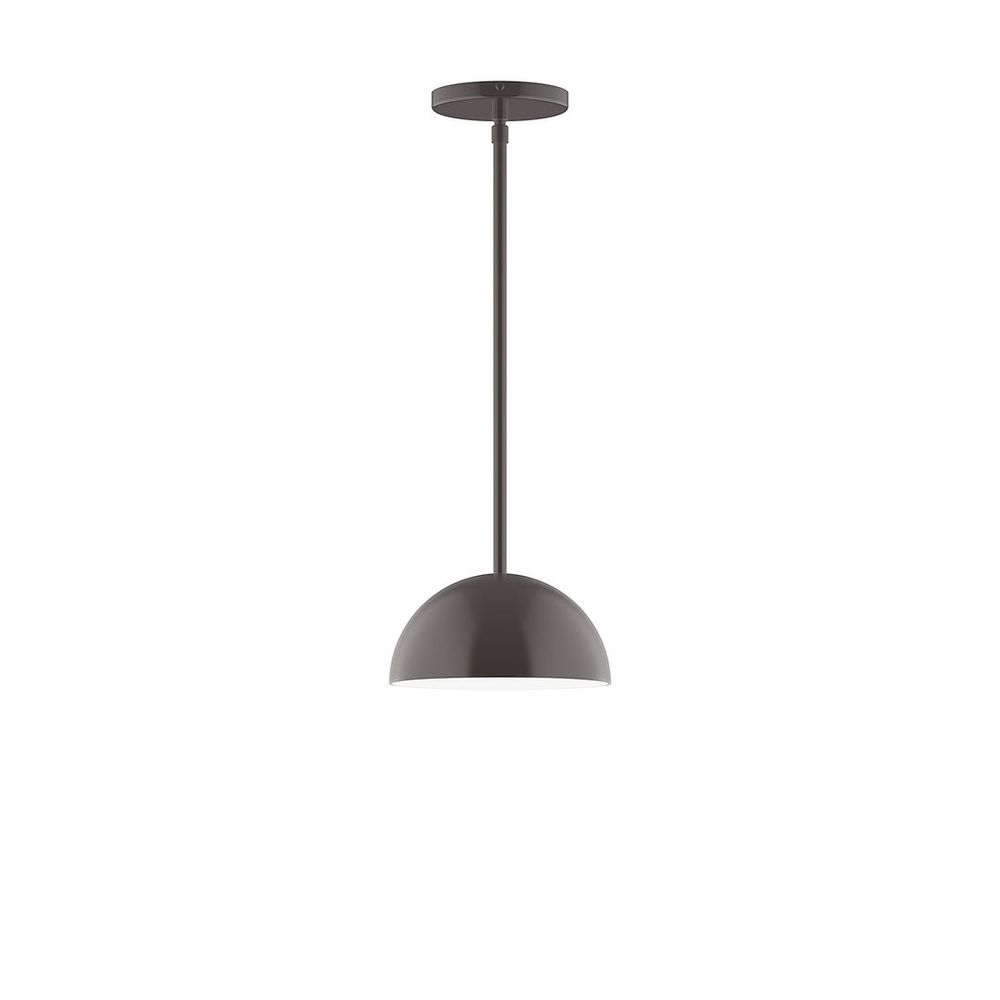 8" Axis Mini Dome LED Stem Hung Pendant, Architectural Bronze