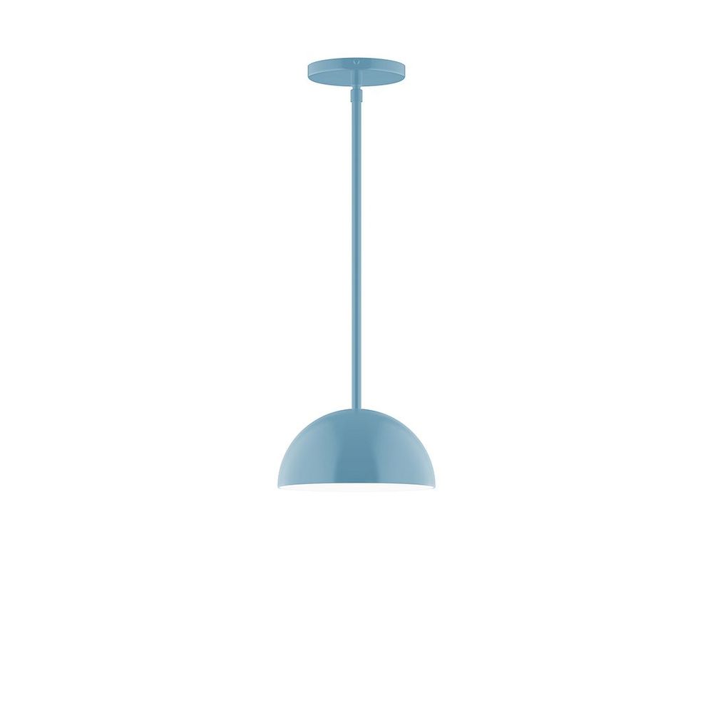 8" Axis Mini Dome LED Stem Hung Pendant, Light Blue