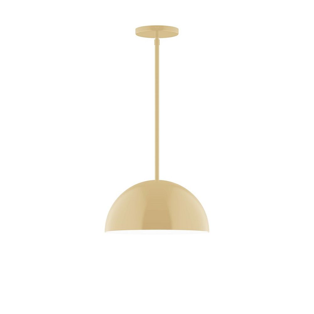 12" Axis Dome LED Stem Hung Pendant, Ivory