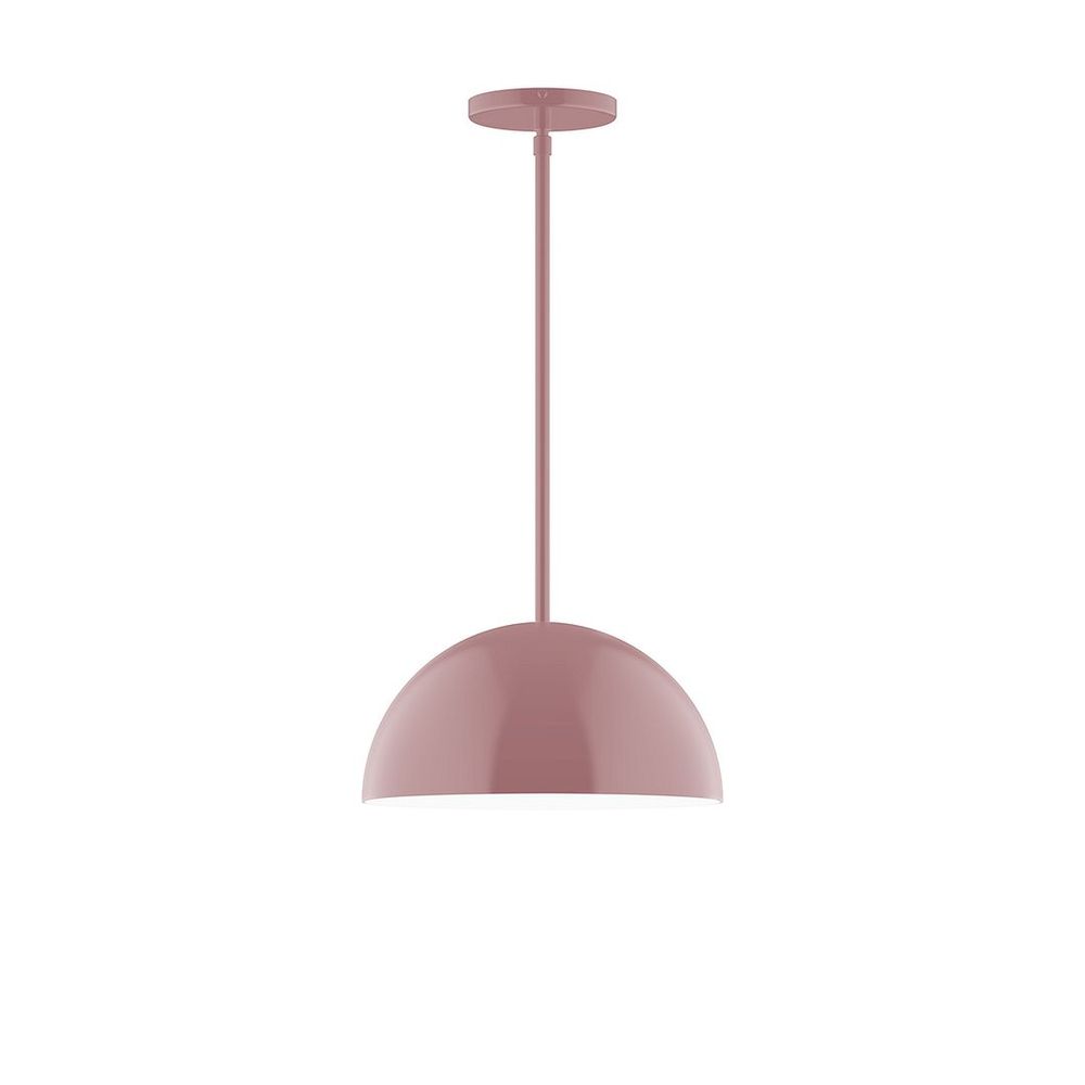 12" Axis Dome LED Stem Hung Pendant, Mauve