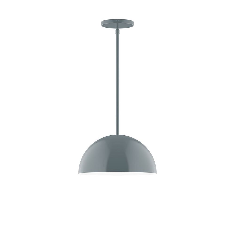 12" Axis Dome LED Stem Hung Pendant, Slate Gray