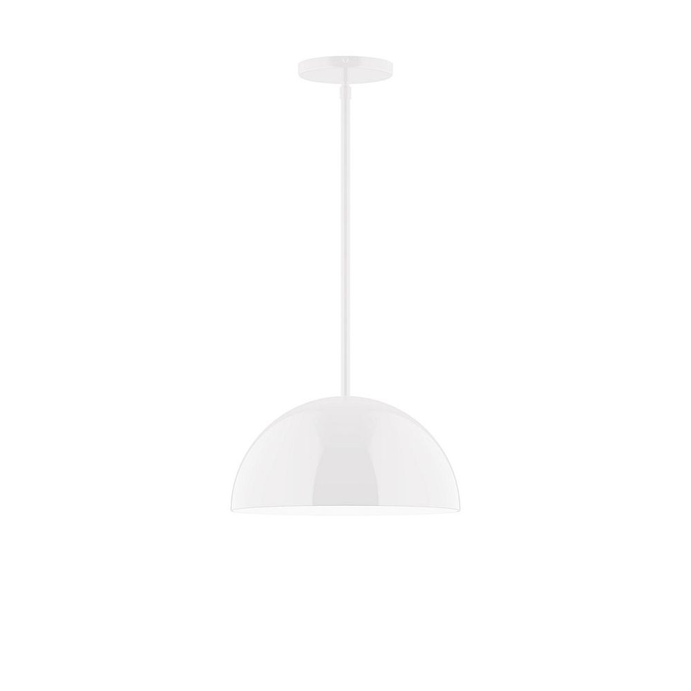 12" Axis Dome LED Stem Hung Pendant, White