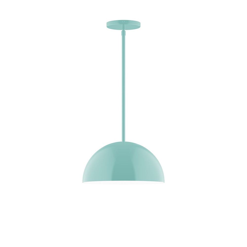 12" Axis Dome LED Stem Hung Pendant, Sea Green