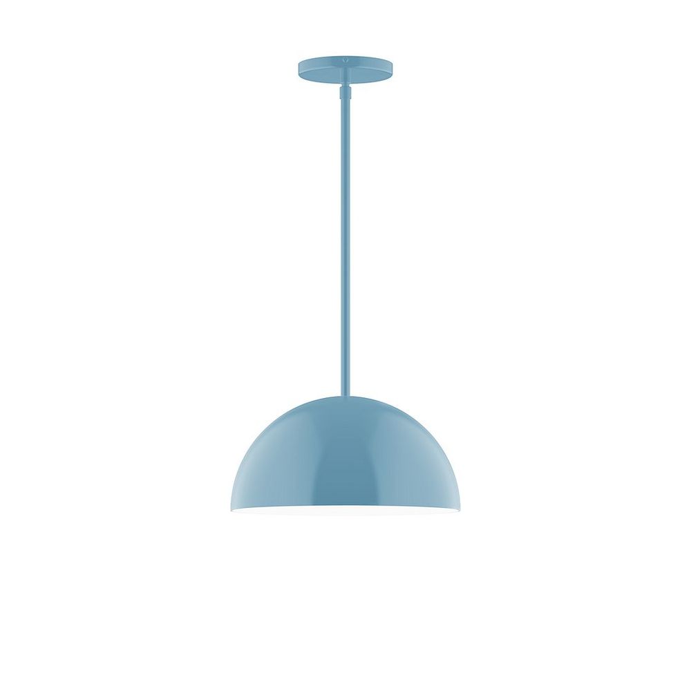 12" Axis Dome LED Stem Hung Pendant, Light Blue