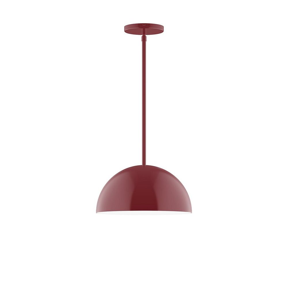 12" Axis Dome LED Stem Hung Pendant, Barn Red