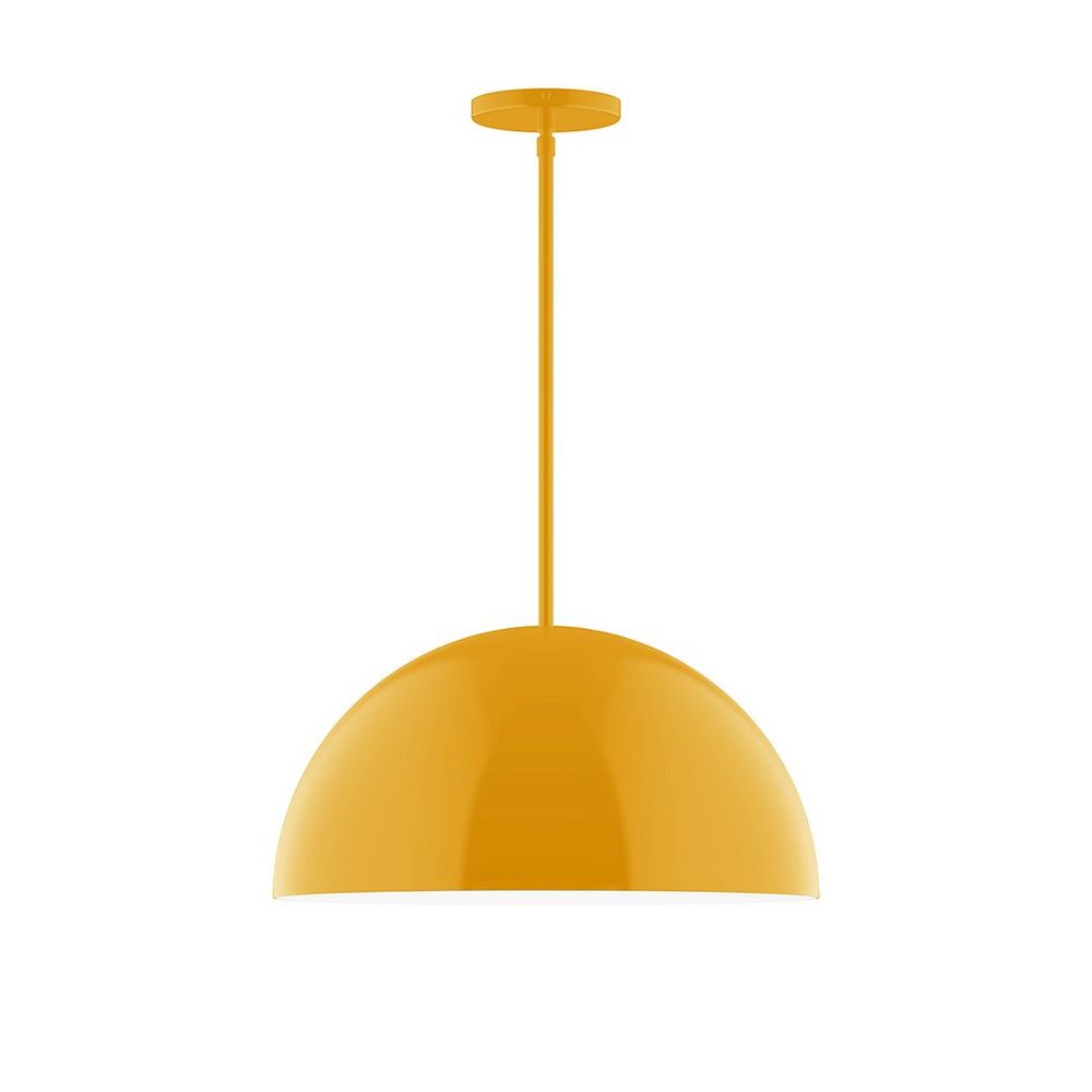 18" Axis Dome LED Stem Hung Pendant, Bright Yellow