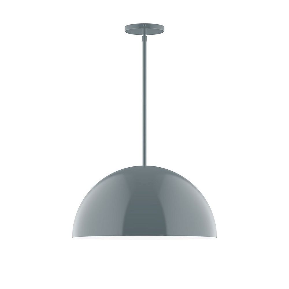 18" Axis Dome LED Stem Hung Pendant, Slate Gray