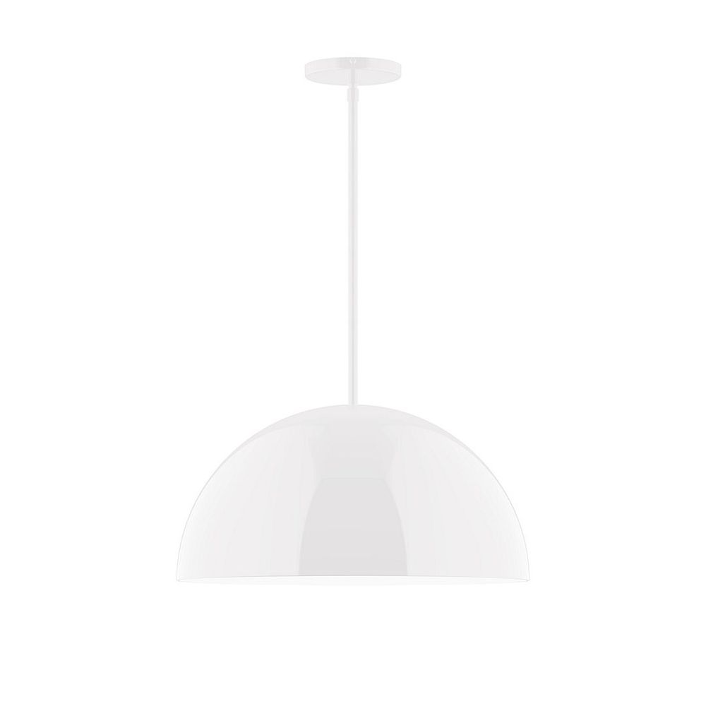 18" Axis Dome LED Stem Hung Pendant, White