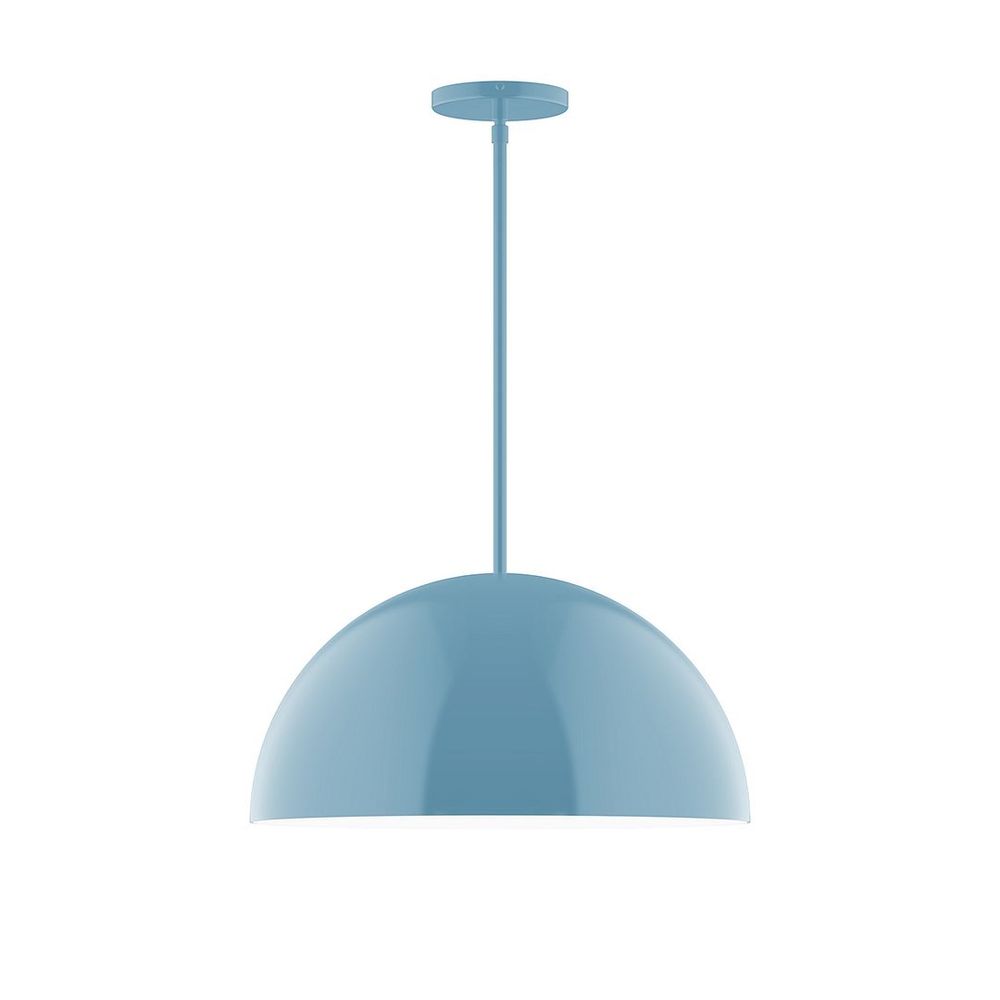 18" Axis Dome LED Stem Hung Pendant, Light Blue