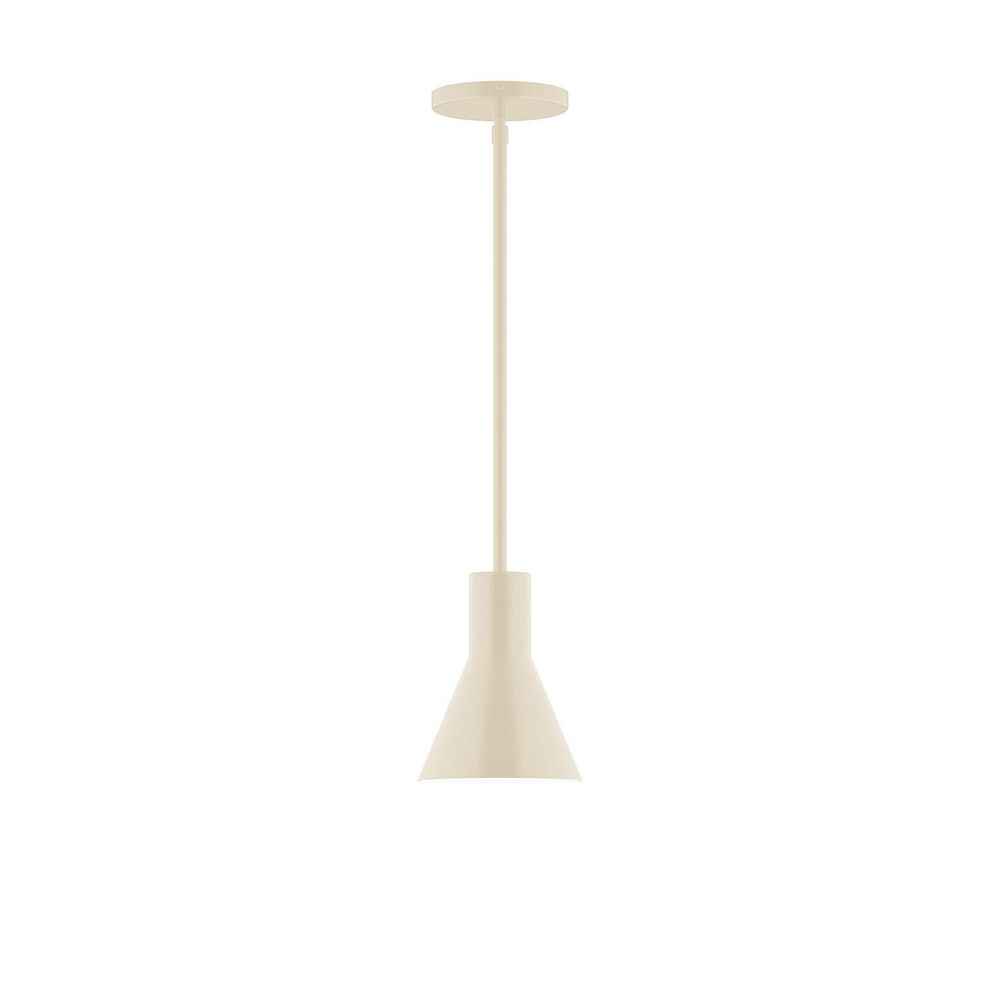 6" Axis Flared Cone LED Stem Hung Pendant, Cream