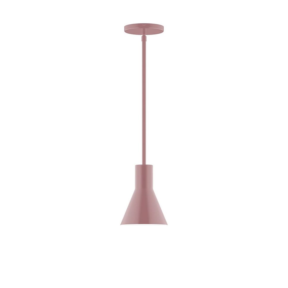 6" Axis Flared Cone LED Stem Hung Pendant, Mauve