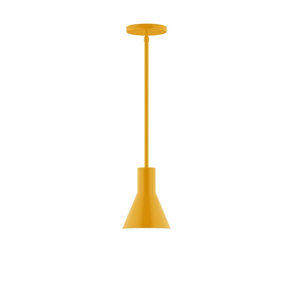 6" Axis Flared Cone LED Stem Hung Pendant, Bright Yellow