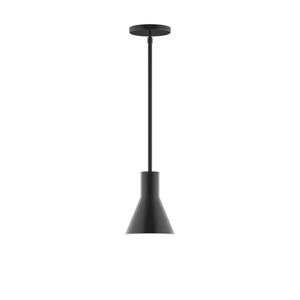 6" Axis Flared Cone LED Stem Hung Pendant, Black