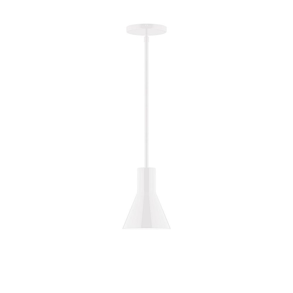 6" Axis Flared Cone LED Stem Hung Pendant, White