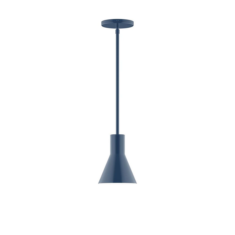 6" Axis Flared Cone LED Stem Hung Pendant, Navy