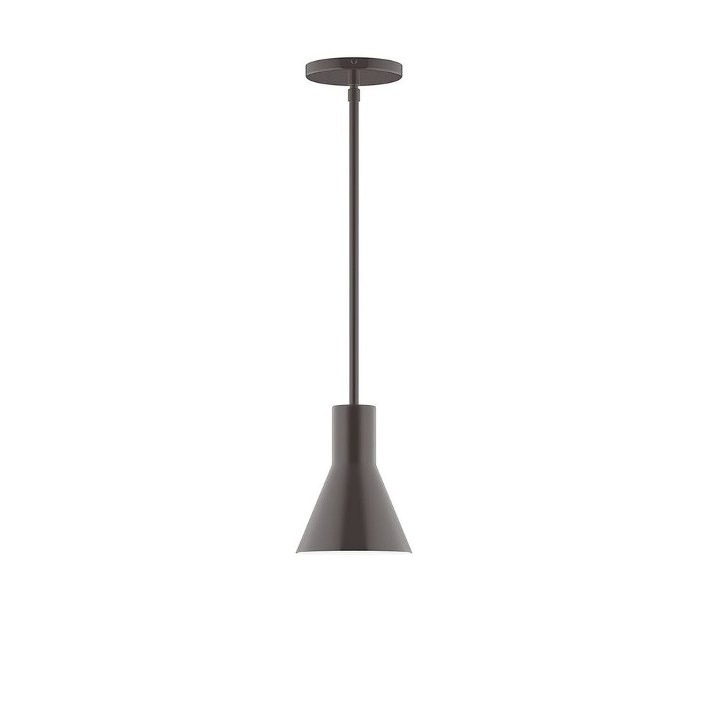 6" Axis Flared Cone LED Stem Hung Pendant, Architectural Bronze