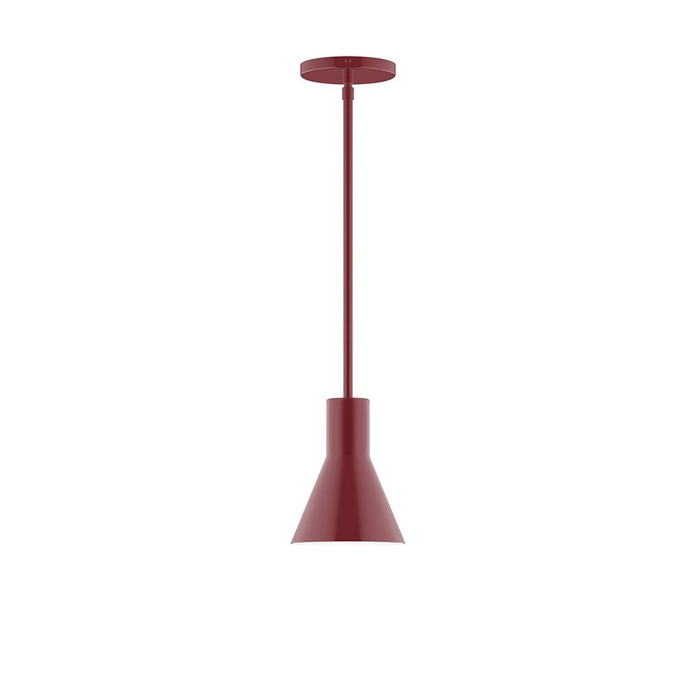 6" Axis Flared Cone LED Stem Hung Pendant, Barn Red