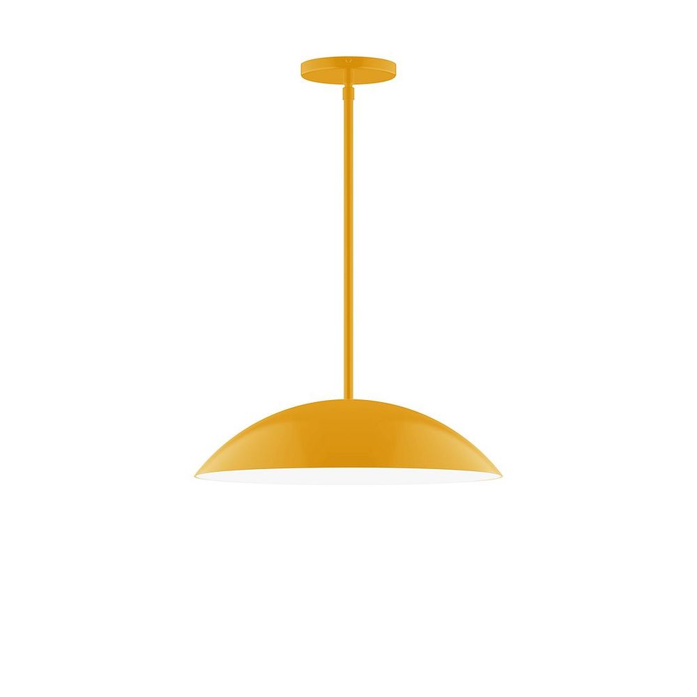 16" Axis Half Dome LED Stem Hung Pendant, Bright Yellow