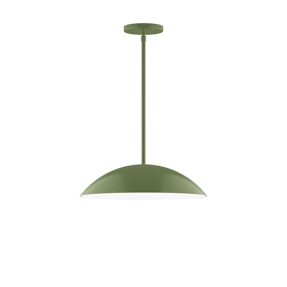 16" Axis Half Dome LED Stem Hung Pendant, Fern Green