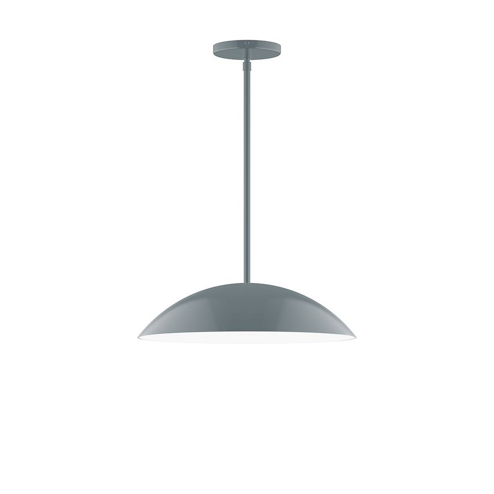 16" Axis Half Dome LED Stem Hung Pendant, Slate Gray