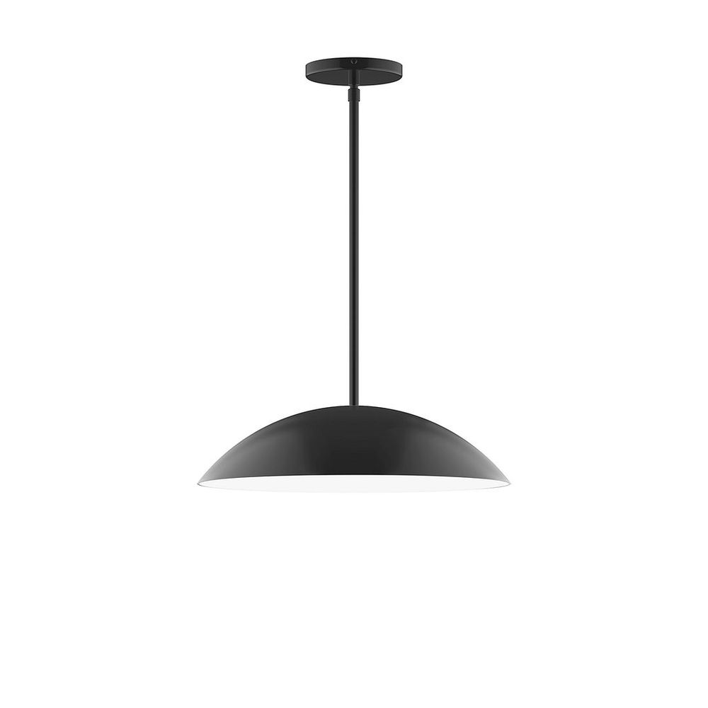 16" Axis Half Dome LED Stem Hung Pendant, Black