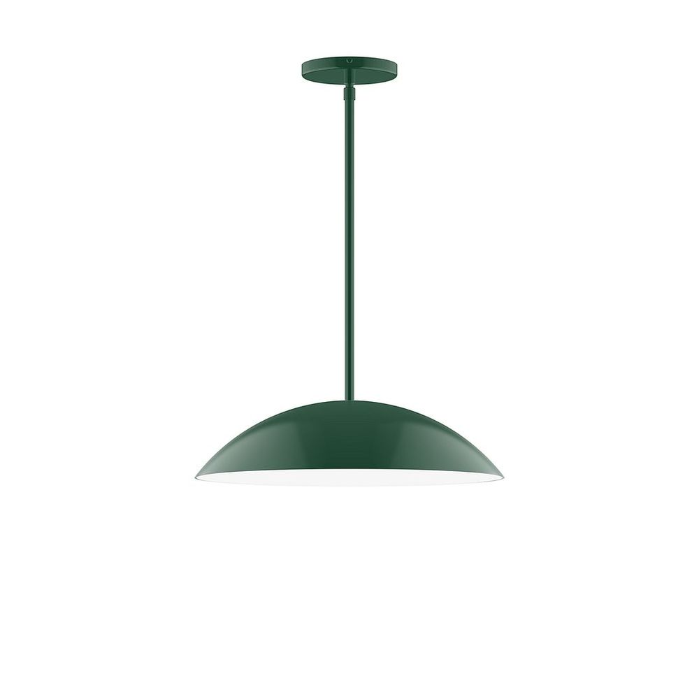 16" Axis Half Dome LED Stem Hung Pendant, Forest Green