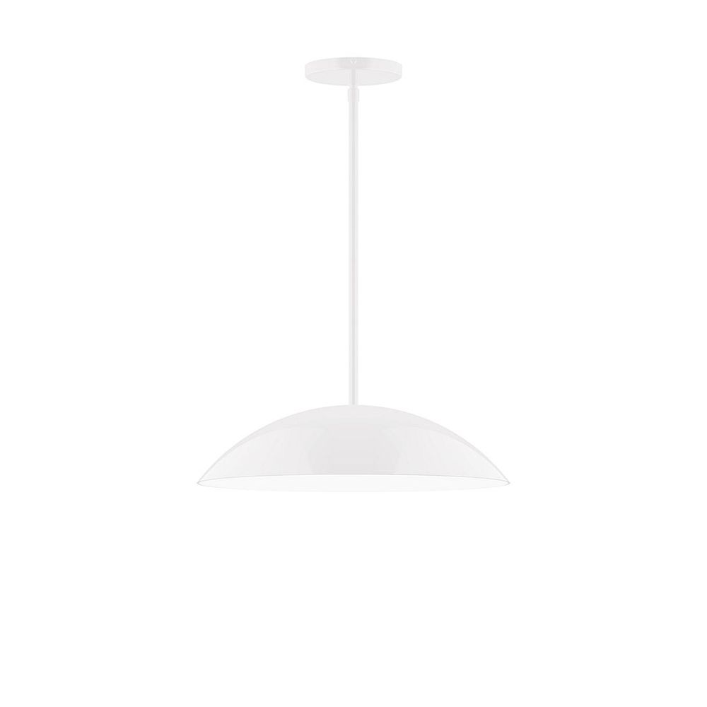 16" Axis Half Dome LED Stem Hung Pendant, White